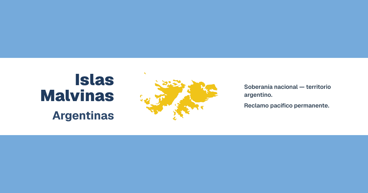 Banner Vista previa de enlaces: mapa de las Islas Malvinas y texto sobre soberanía argentina.